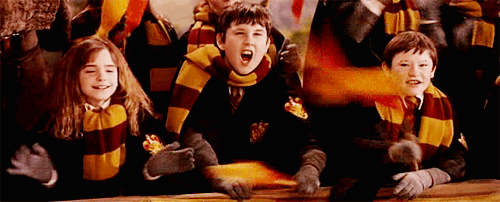 gryffindor students cheering