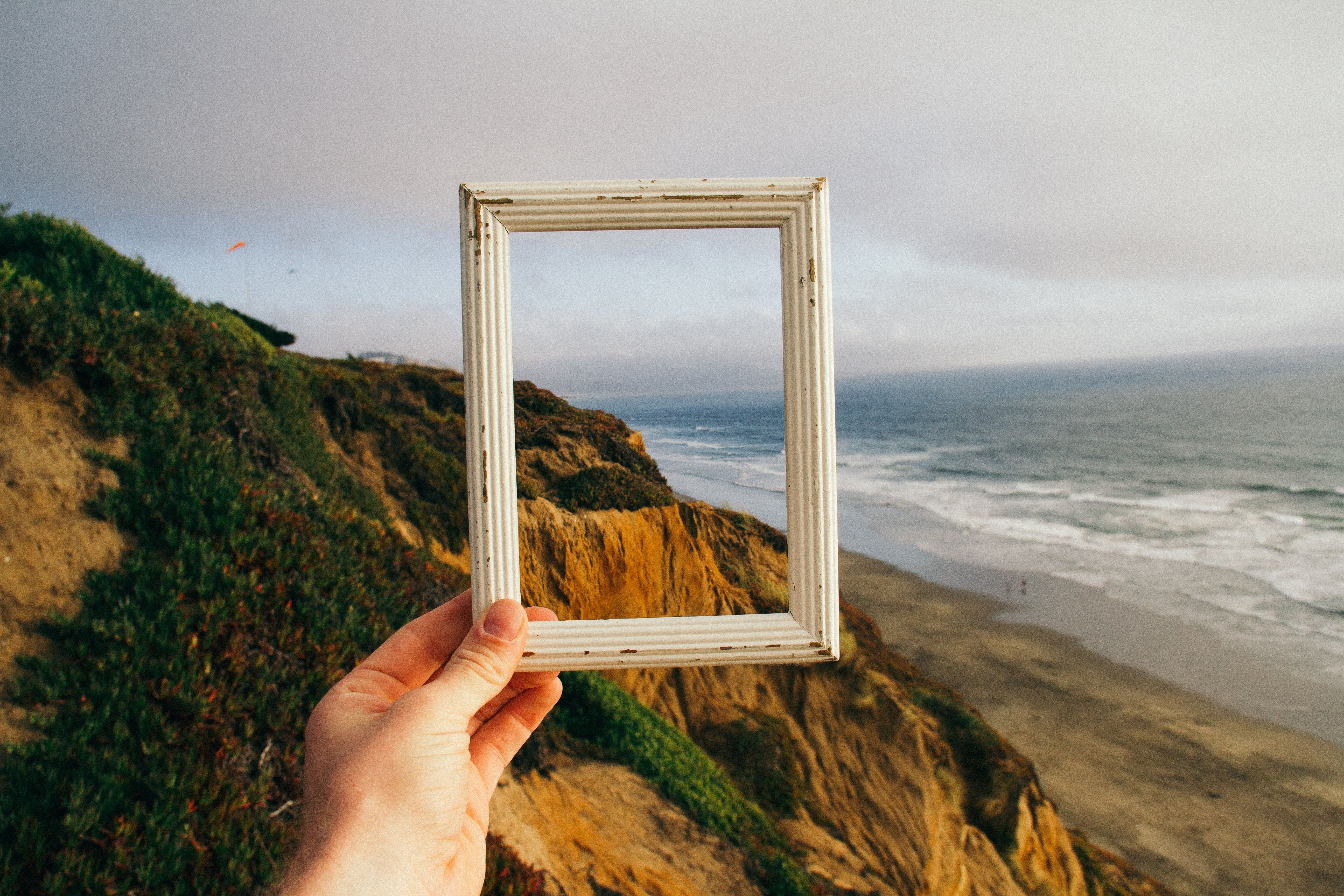 frame in front of a ladscape