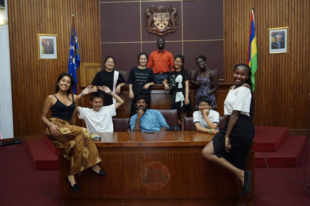 group of young people on exchange in Mauritius