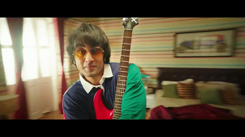 sanju with a guitar